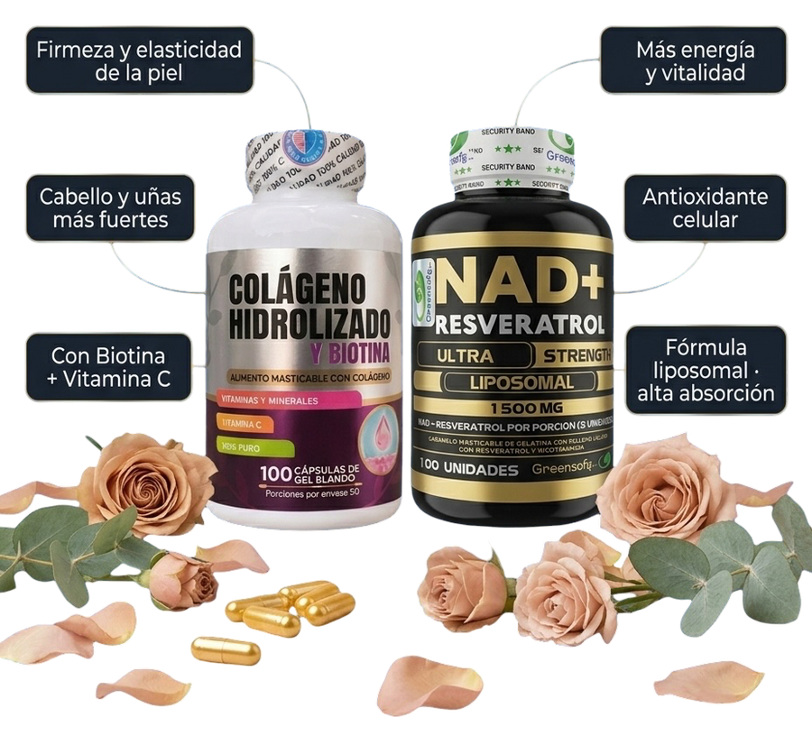 Combo Antiedad — Colágeno + Biotina & NAD⁺ Resveratrol