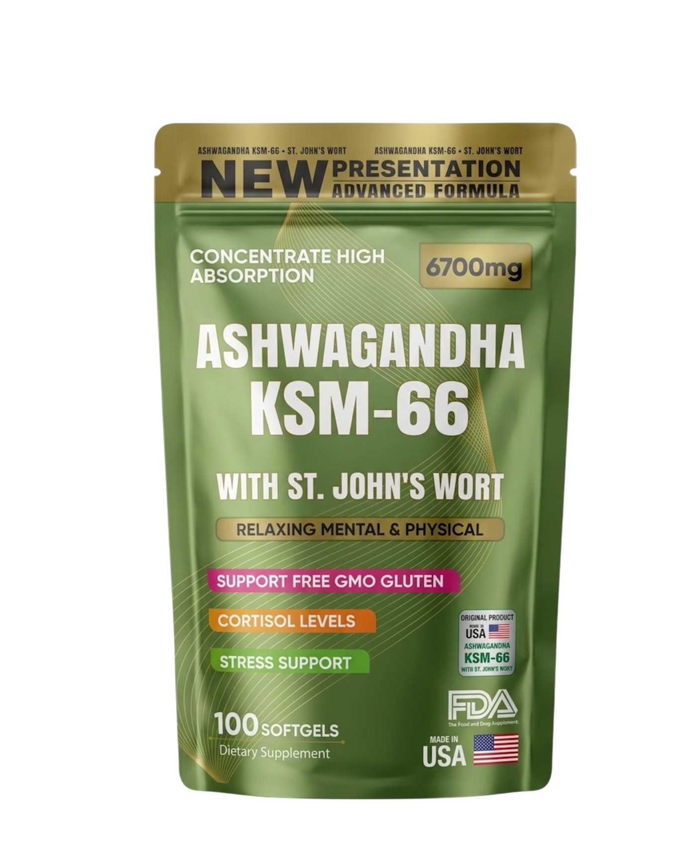 Ashwagandha KSM-66 Bolsa - 100 Softgels