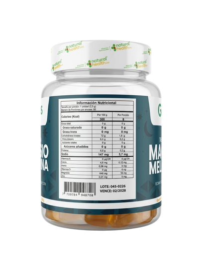 Gomas de Magnesio y Melatonina - 60 Unidades