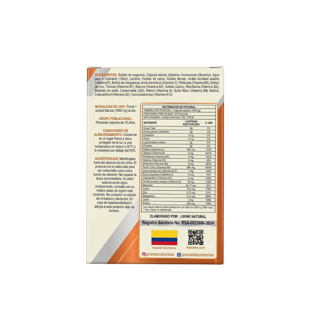 Multivitaminas y Minerales - 30 Unidades