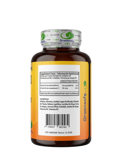 Vitamina D3+K2 - 100 Unidades