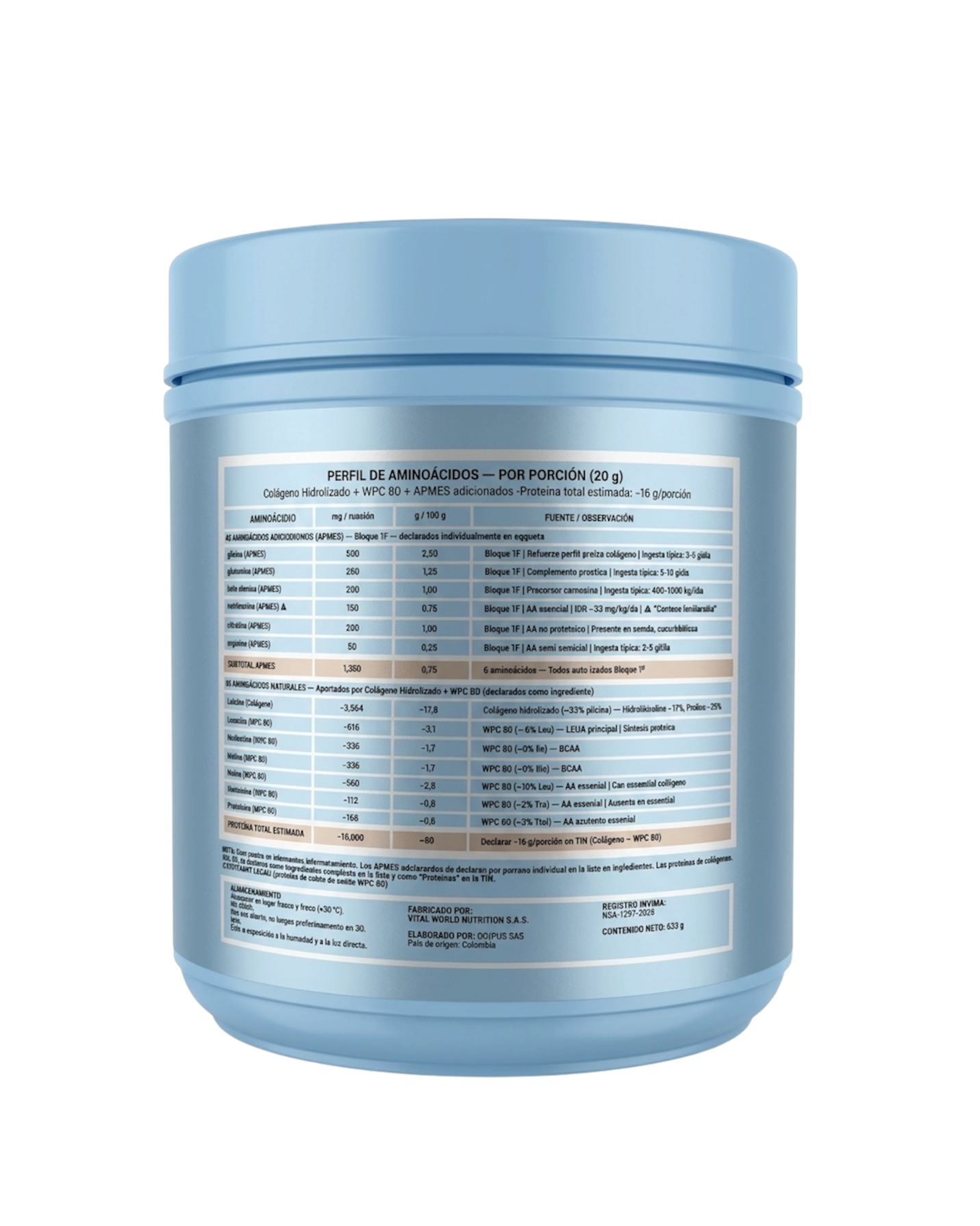 Colágeno con péptidos de Proteína - 623 g