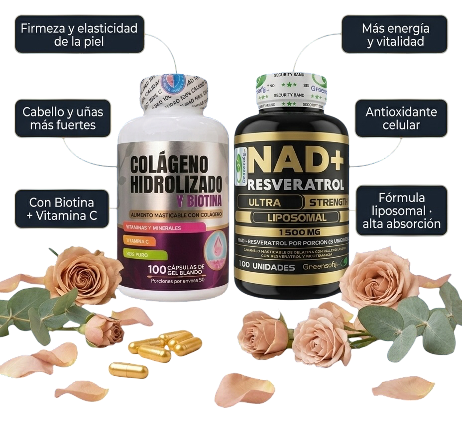 Combo Antiedad — Colágeno + Biotina & NAD⁺ Resveratrol