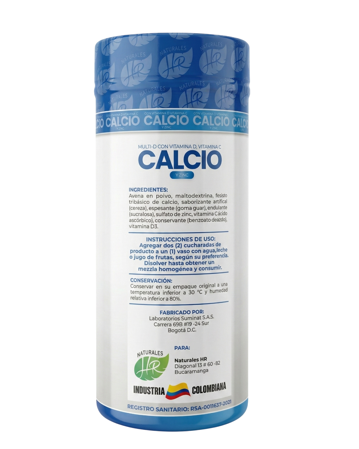 Calcio + Vitamina D + Zinc 800g